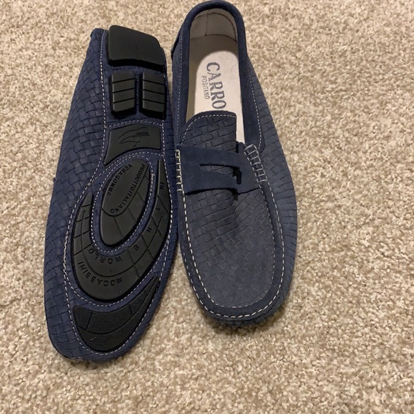 Carro Positano Blue Woven Driving Loafer 44 - Picture 3 of 4